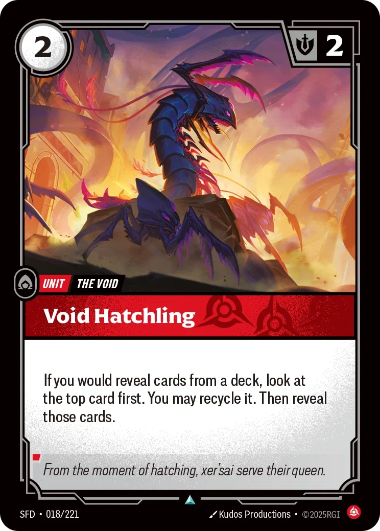 (018/221) Riftbound TCG Spiritforged Single: Void Hatchling Holo Uncommon