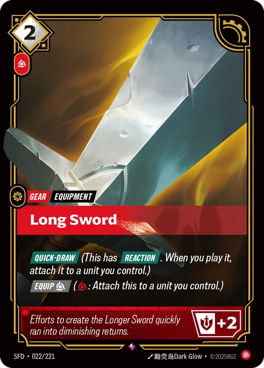 (022/221) Riftbound TCG Spiritforged Single: Long Sword Holo Rare