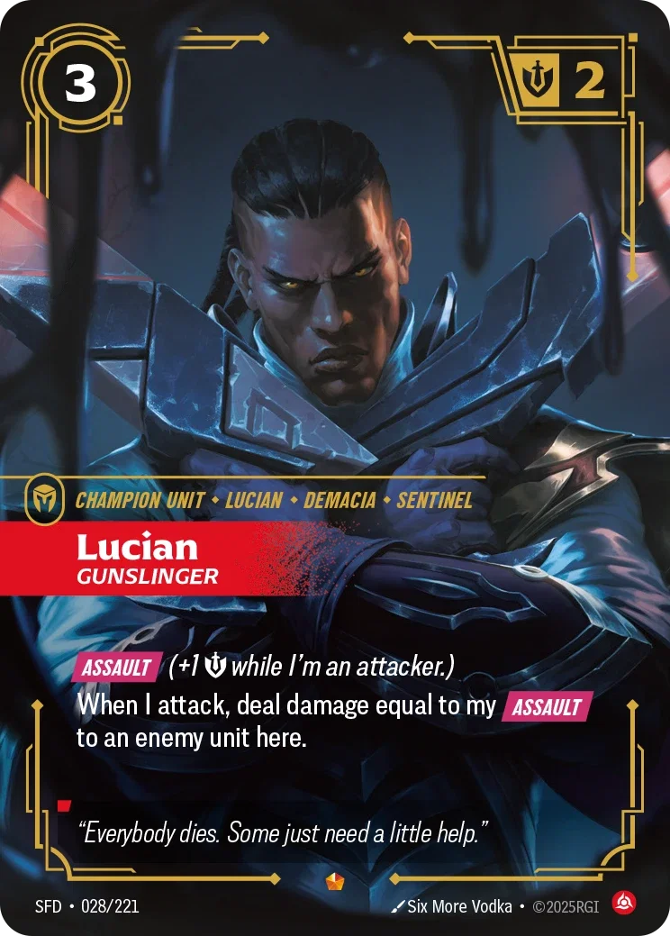 (028/221) Riftbound TCG Spiritforged Single: Lucian, Gunslinger (V.1 - Epic) Holo Epic