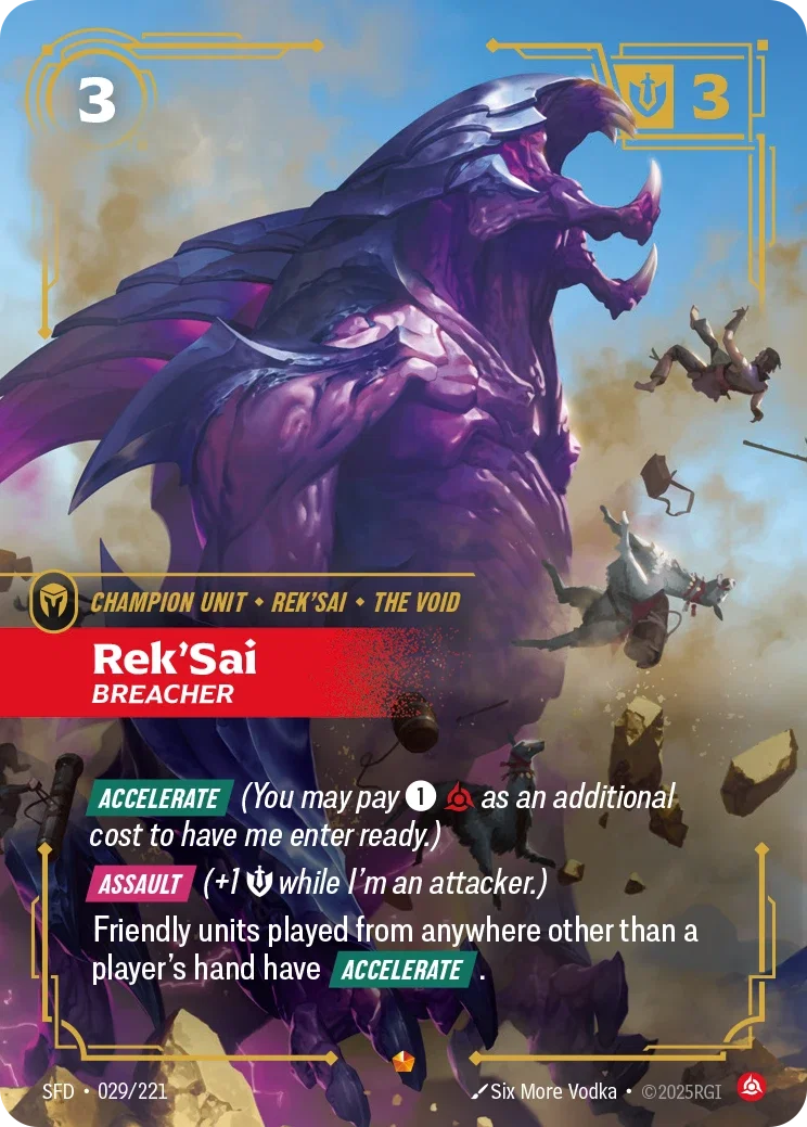 (029/221) Riftbound TCG Spiritforged Single: Rek'Sai, Breacher (V.1 - Epic) Holo Epic