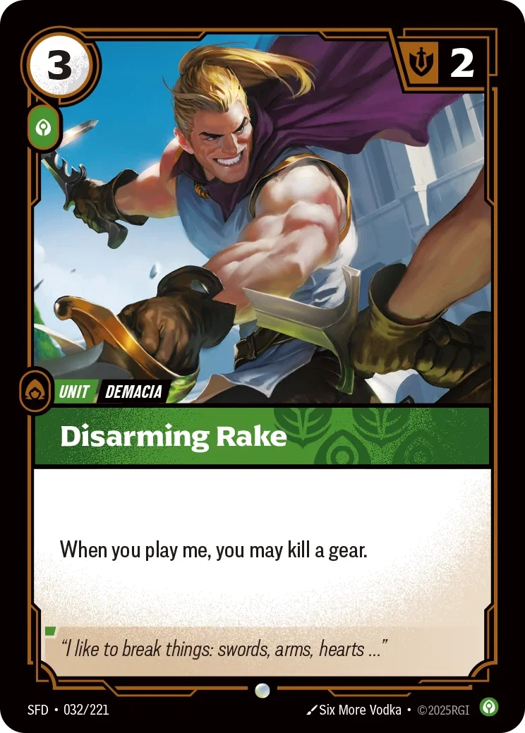 (032/221) Riftbound TCG Spiritforged Single: Disarming Rake  Common