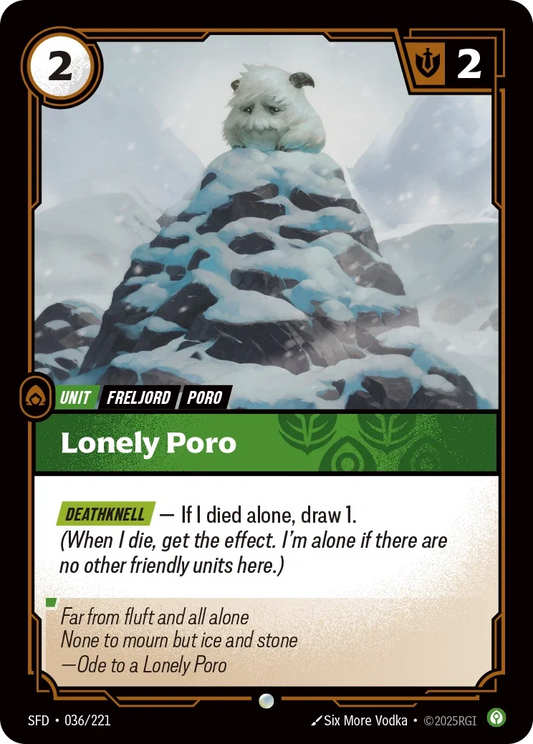 (036/221) Riftbound TCG Spiritforged Single: Lonely Poro Holo Common