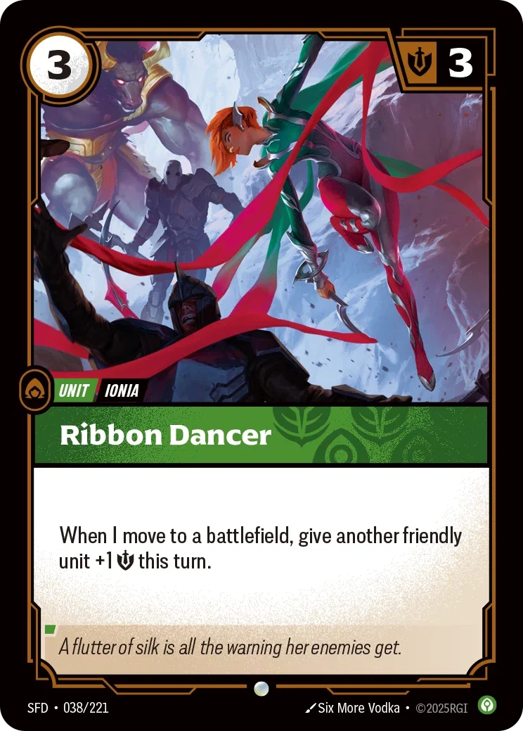 (038/221) Riftbound TCG Spiritforged Single: Ribbon Dancer Holo Common