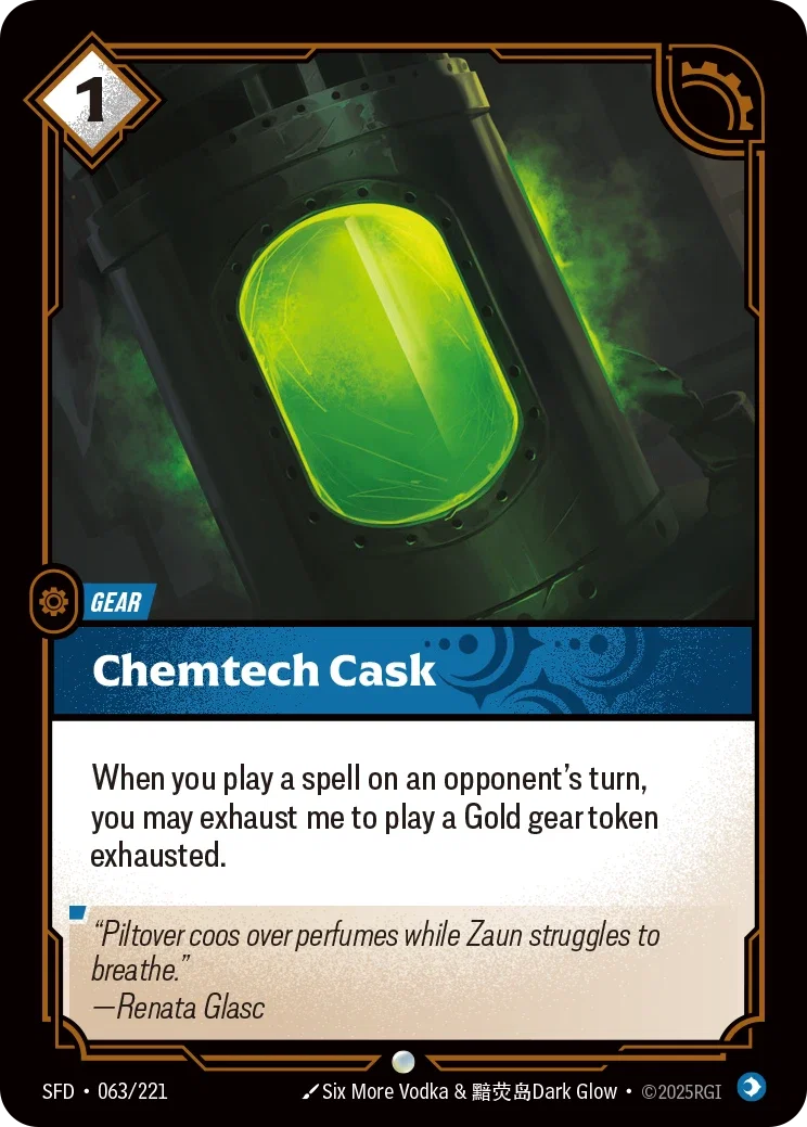 (063/221) Riftbound TCG Spiritforged Single: Chemtech Cask Holo Common
