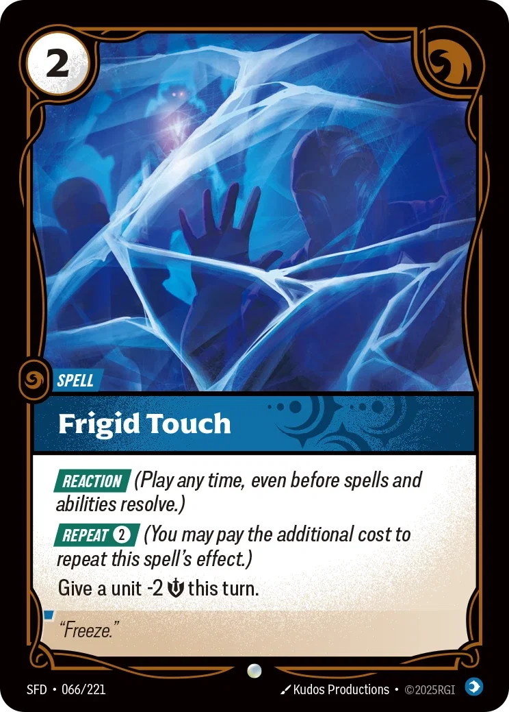 (066/221) Riftbound TCG Spiritforged Single: Frigid Touch  Common