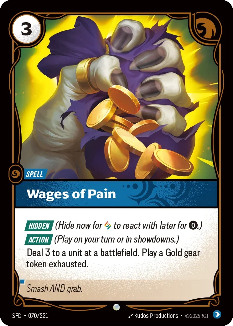 (070/221) Riftbound TCG Spiritforged Single: Wages of Pain  Common