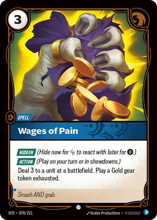 (070/221) Riftbound TCG Spiritforged Single: Wages of Pain Holo Common