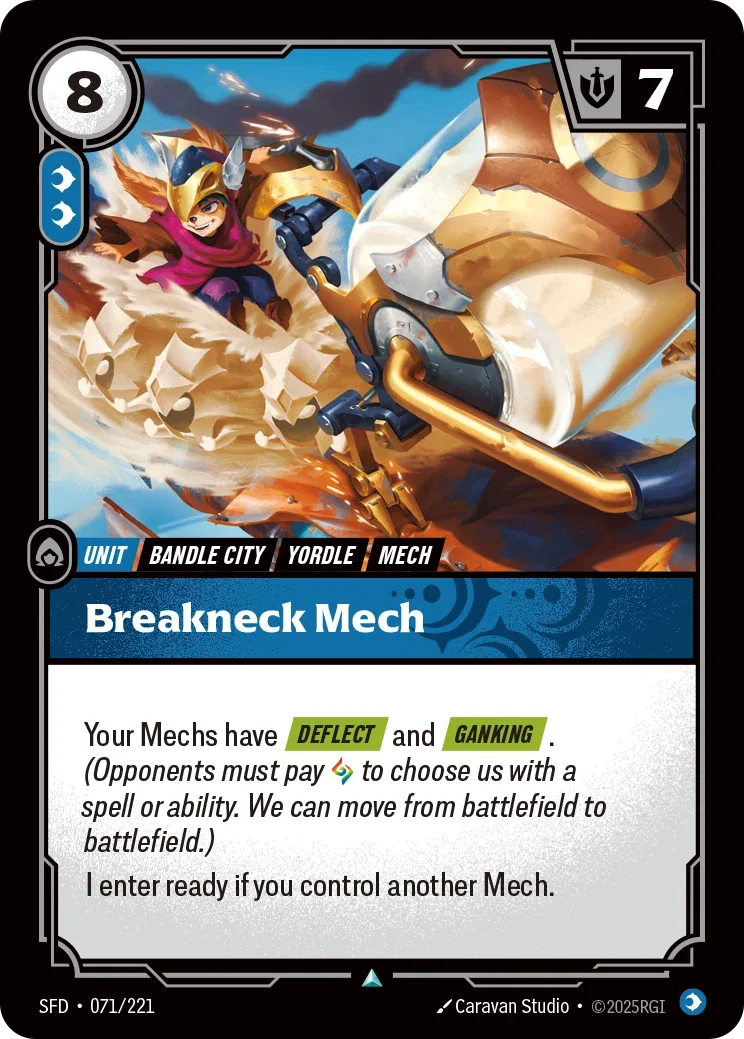 (071/221) Riftbound TCG Spiritforged Single: Breakneck Mech  Uncommon