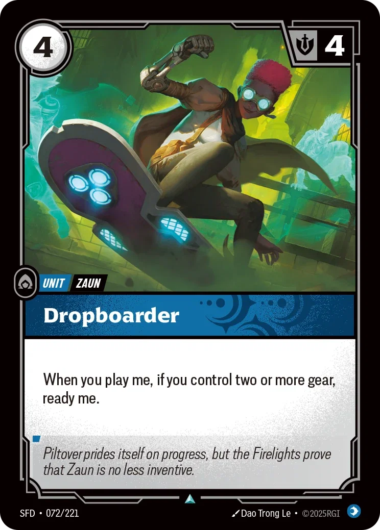 (072/221) Riftbound TCG Spiritforged Single: Dropboarder Holo Uncommon