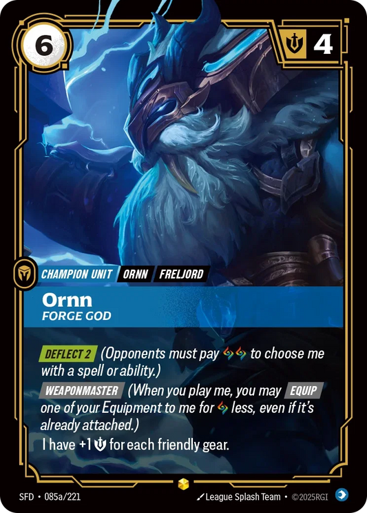 (085a/221) Riftbound TCG Spiritforged Single: Ornn, Forge God (V.2 - Showcase) Holo Showcase