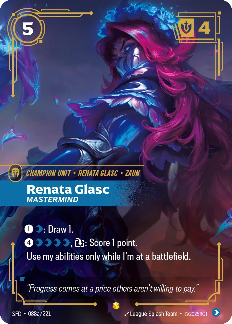 (088a/221) Riftbound TCG Spiritforged Single: Renata Glasc, Mastermind (V.2 - Showcase) Holo Showcase