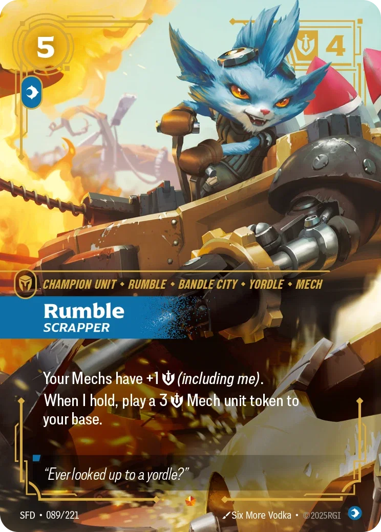 (089/221) Riftbound TCG Spiritforged Single: Rumble, Scrapper (V.1 - Epic) Holo Epic