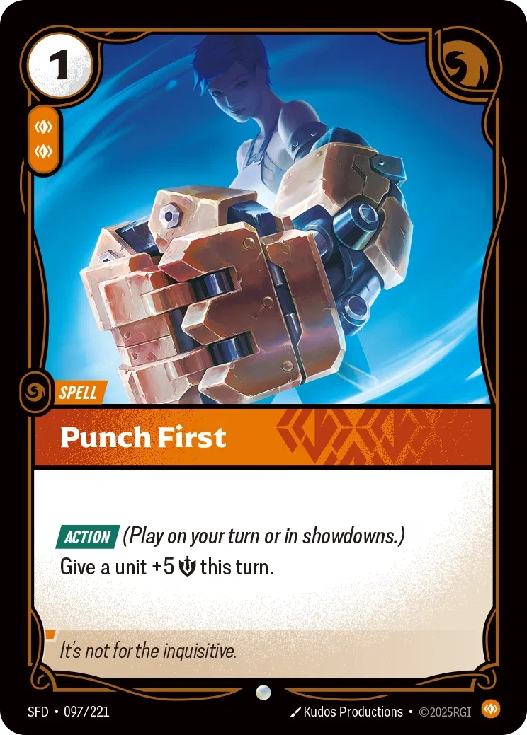 (097/221) Riftbound TCG Spiritforged Single: Punch First Holo Common