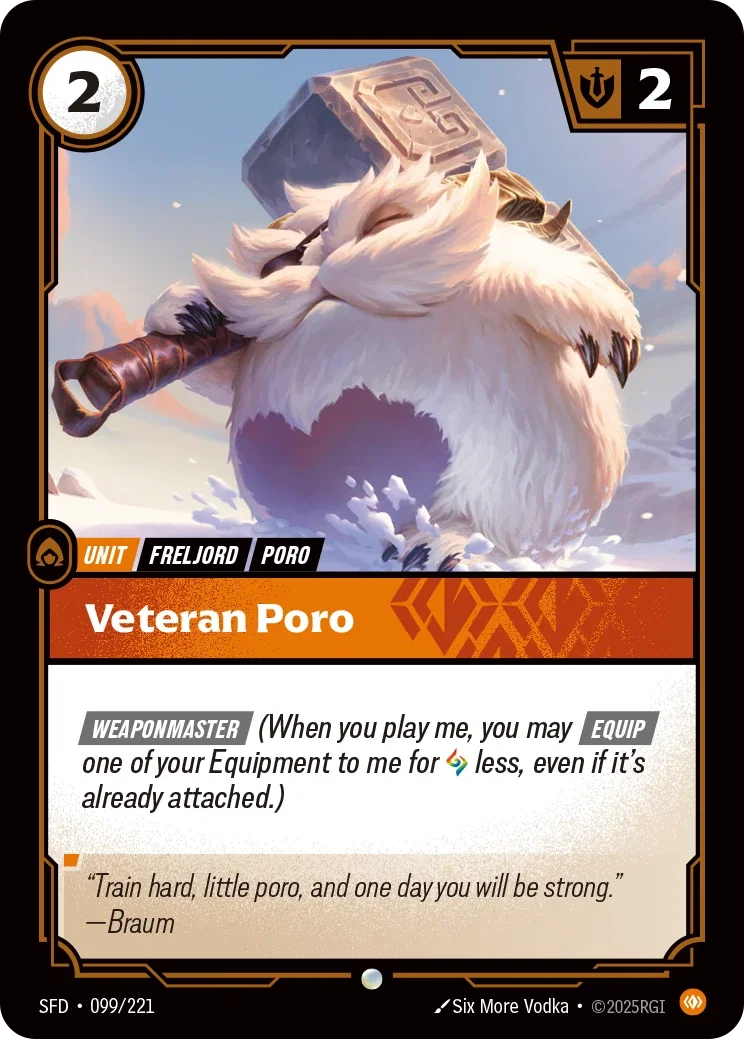 (099/221) Riftbound TCG Spiritforged Single: Veteran Poro Holo Common
