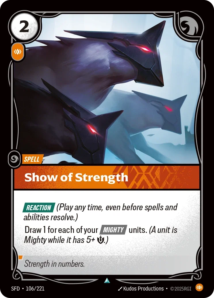 (106/221) Riftbound TCG Spiritforged Single: Show of Strength Holo Uncommon