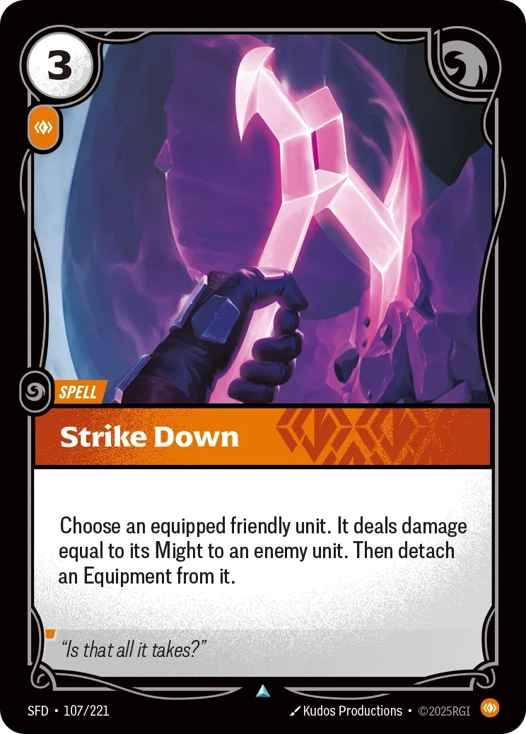 (107/221) Riftbound TCG Spiritforged Single: Strike Down  Uncommon