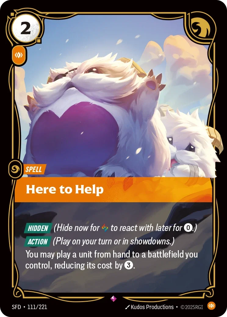 (111/221) Riftbound TCG Spiritforged Single: Here to Help Holo Rare
