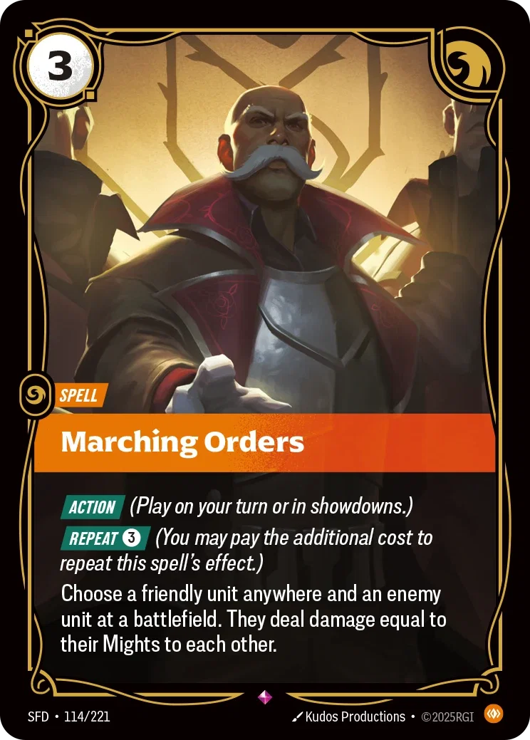 (114/221) Riftbound TCG Spiritforged Single: Marching Orders Holo Rare