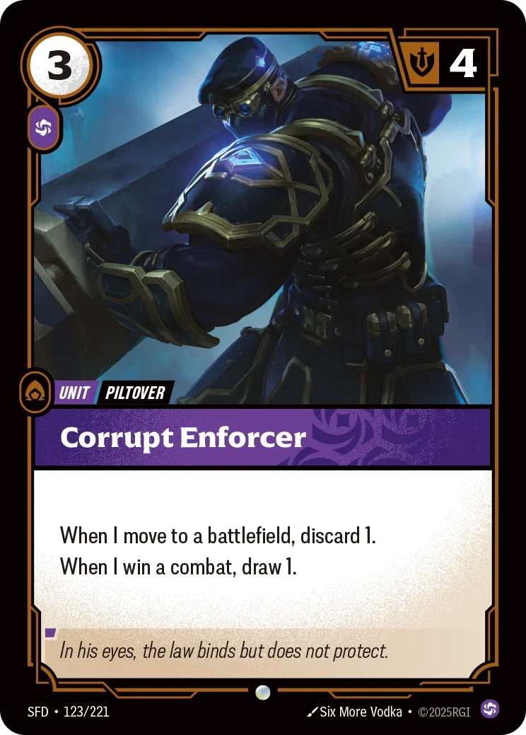 (123/221) Riftbound TCG Spiritforged Single: Corrupt Enforcer  Common