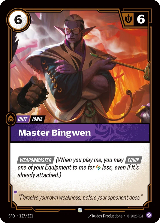 (127/221) Riftbound TCG Spiritforged Single: Master Bingwen Holo Common