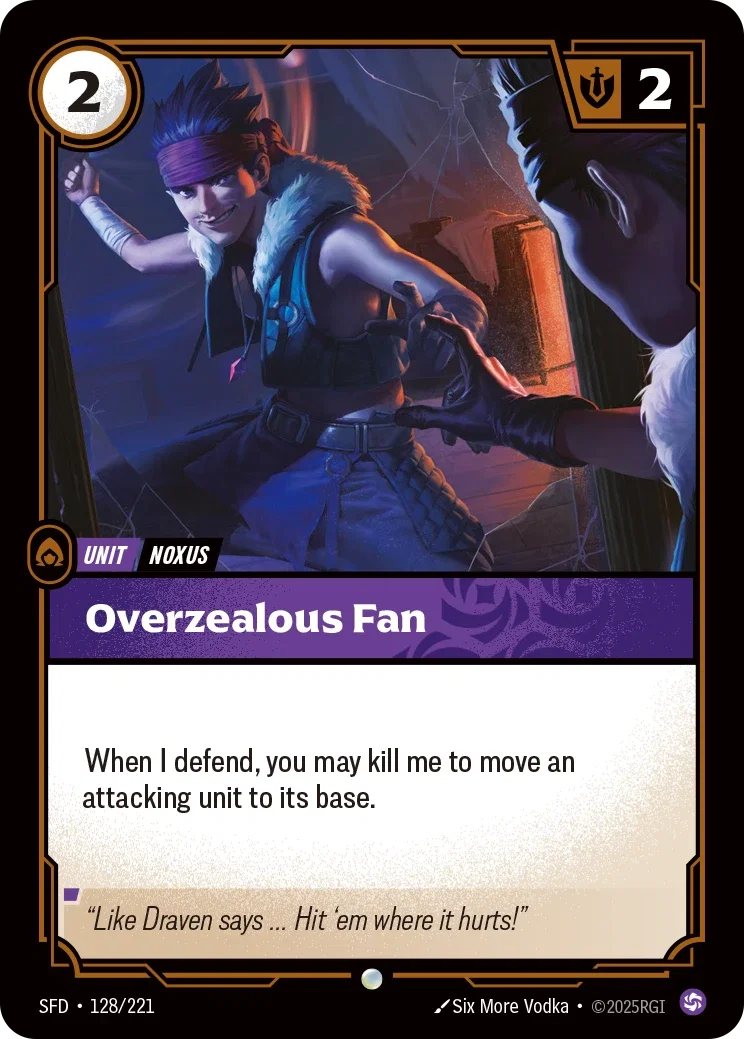 (128/221) Riftbound TCG Spiritforged Single: Overzealous Fan Holo Common