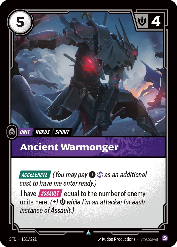 (131/221) Riftbound TCG Spiritforged Single: Ancient Warmonger  Uncommon