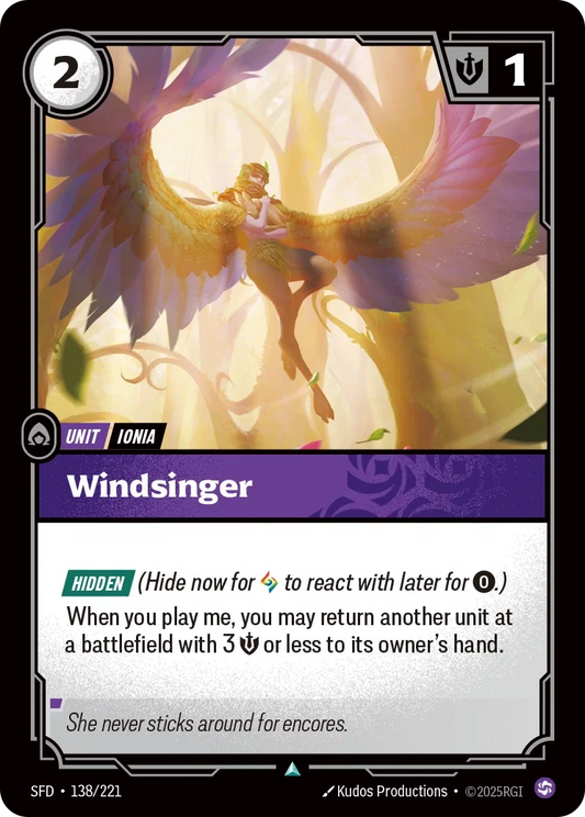 (138/221) Riftbound TCG Spiritforged Single: Windsinger Holo Uncommon