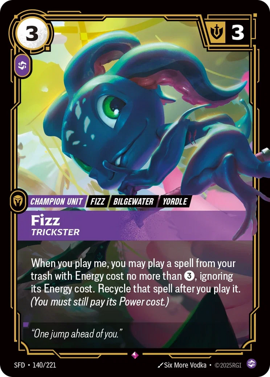 (140/221) Riftbound TCG Spiritforged Single: Fizz, Trickster Holo Rare