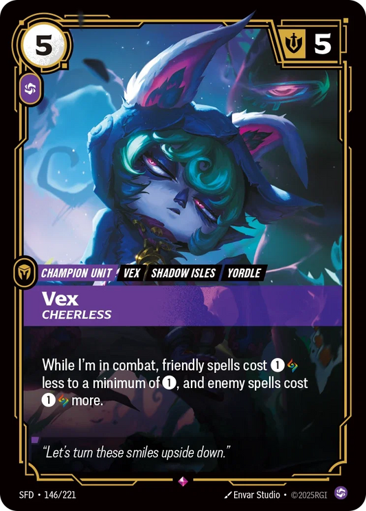 (146/221) Riftbound TCG Spiritforged Single: Vex, Cheerless Holo Rare