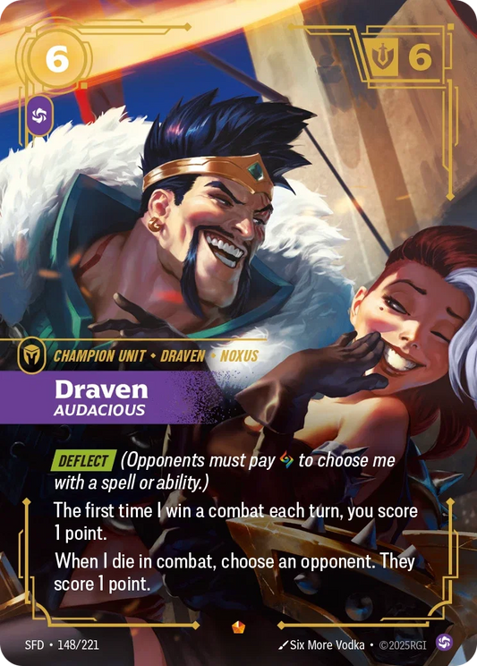 (148/221) Riftbound TCG Spiritforged Single: Draven, Audacious (V.1 - Epic) Holo Epic