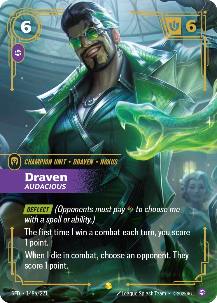 (148a/221) Riftbound TCG Spiritforged Single: Draven, Audacious (V.2 - Showcase) Holo Showcase