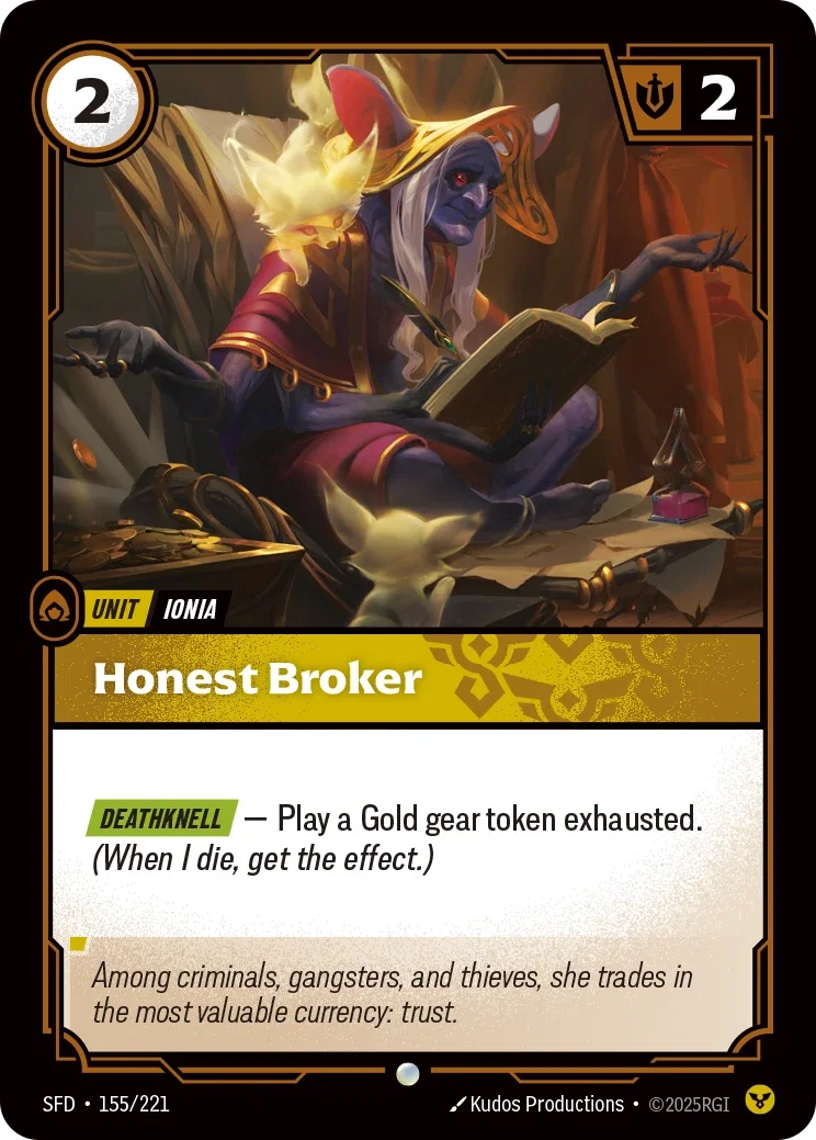 (155/221) Riftbound TCG Spiritforged Single: Honest Broker Holo Common