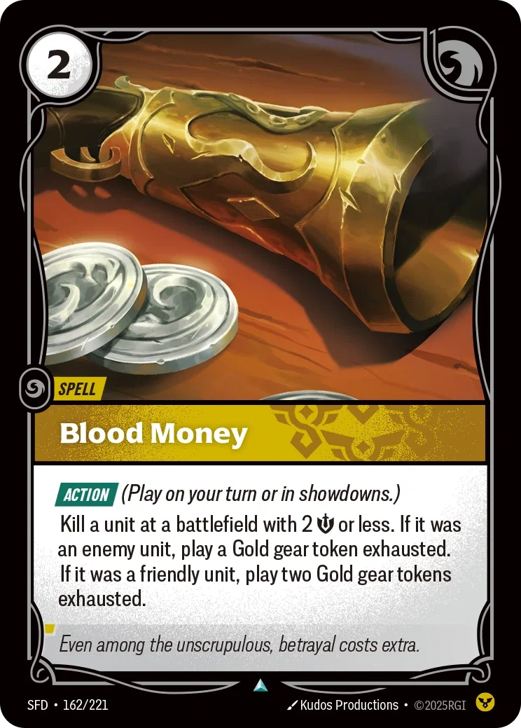 (162/221) Riftbound TCG Spiritforged Single: Blood Money Holo Uncommon