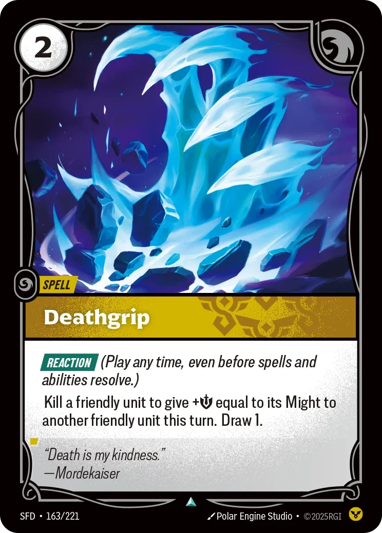 (163/221) Riftbound TCG Spiritforged Single: Deathgrip Holo Uncommon