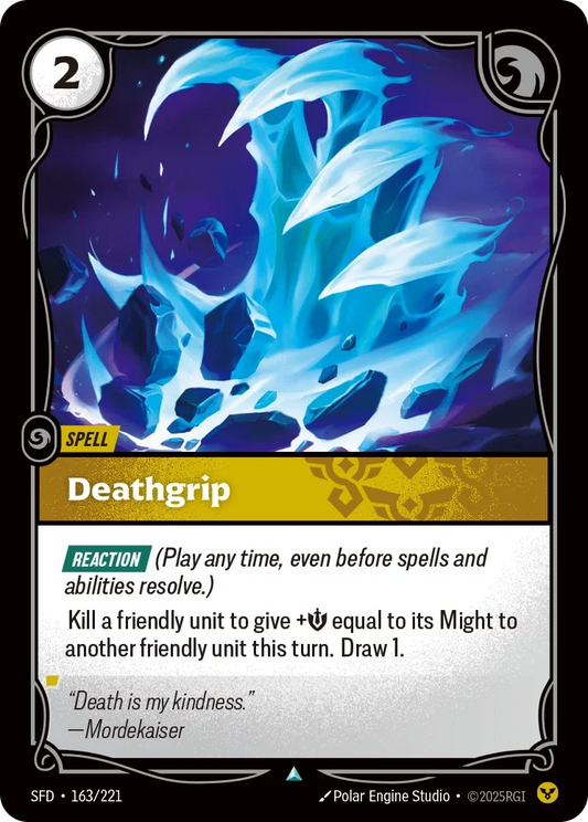 (163/221) Riftbound TCG Spiritforged Single: Deathgrip Holo Uncommon