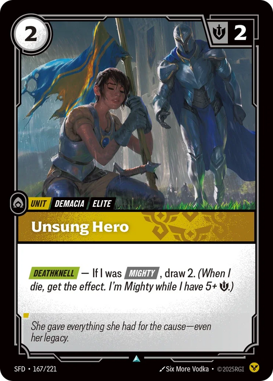 (167/221) Riftbound TCG Spiritforged Single: Unsung Hero Holo Uncommon
