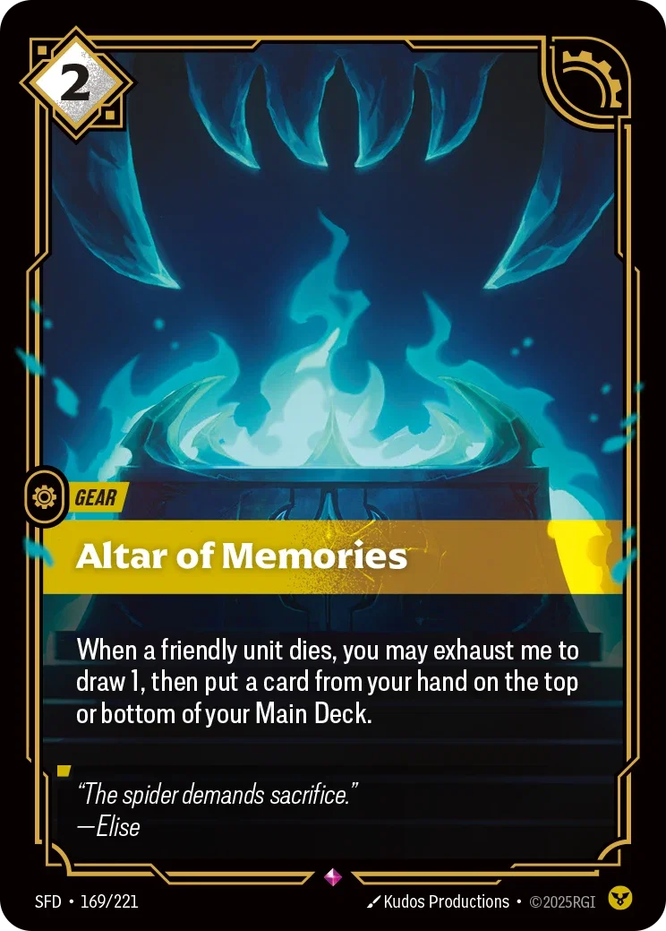 (169/221) Riftbound TCG Spiritforged Single: Altar of Memories Holo Rare