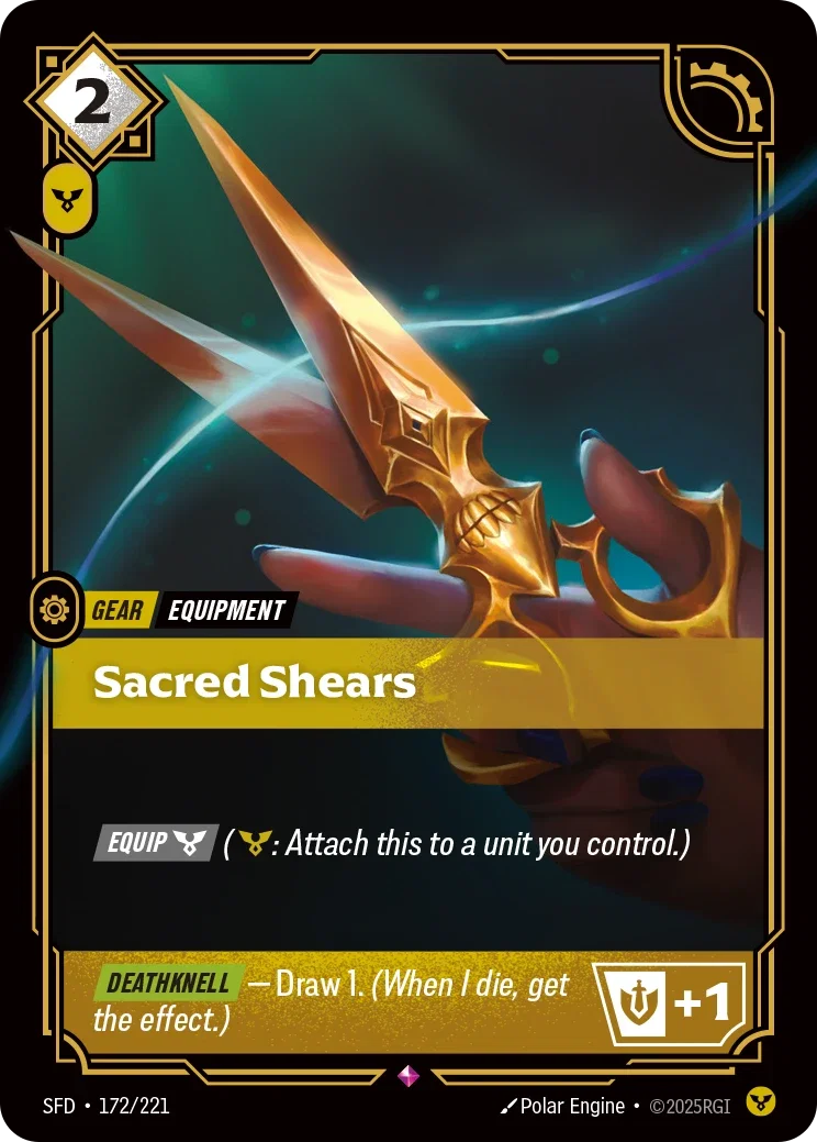 (172/221) Riftbound TCG Spiritforged Single: Sacred Shears Holo Rare
