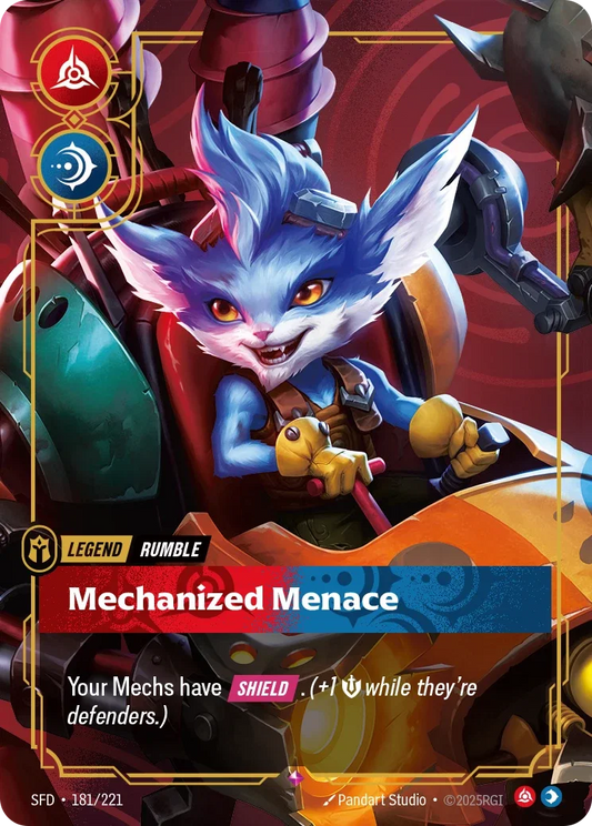 (181/221) Riftbound TCG Spiritforged Single: Rumble, Mechanized Menace (V.1 - Rare) Holo Rare