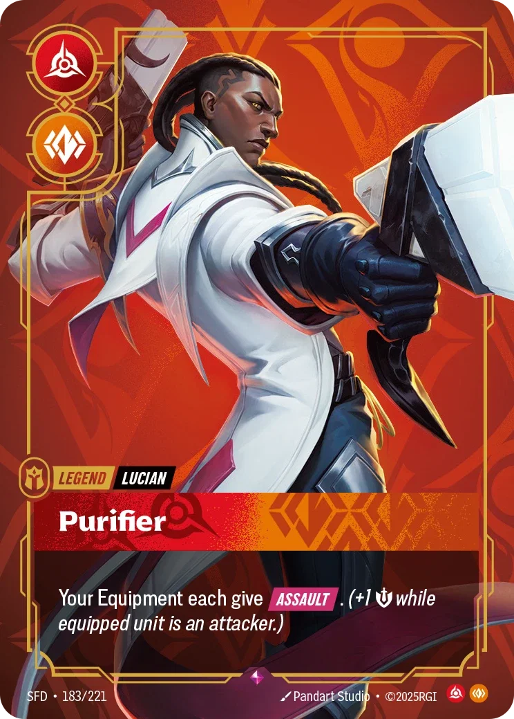 (183/221) Riftbound TCG Spiritforged Single: Lucian, Purifier (V.1 - Rare) Holo Rare