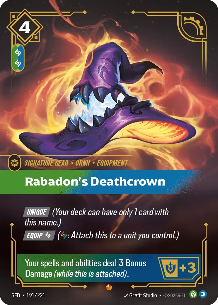 (191/221) Riftbound TCG Spiritforged Single: Rabadon's Deathcrown Holo Epic