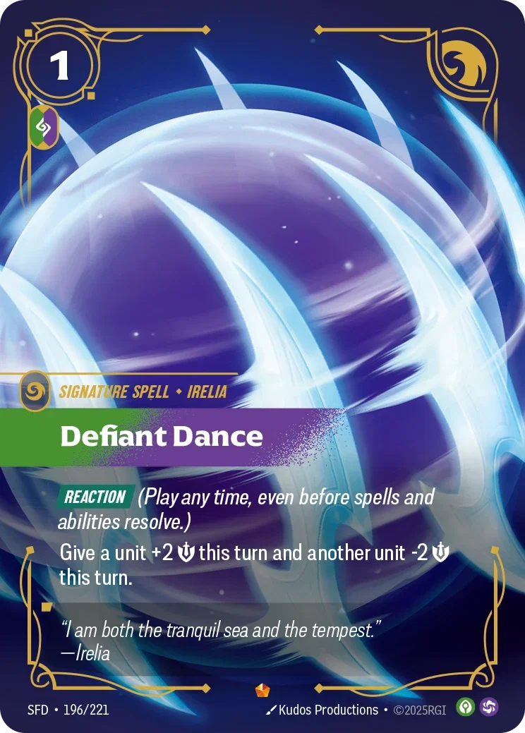 (196/221) Riftbound TCG Spiritforged Single: Defiant Dance Holo Epic