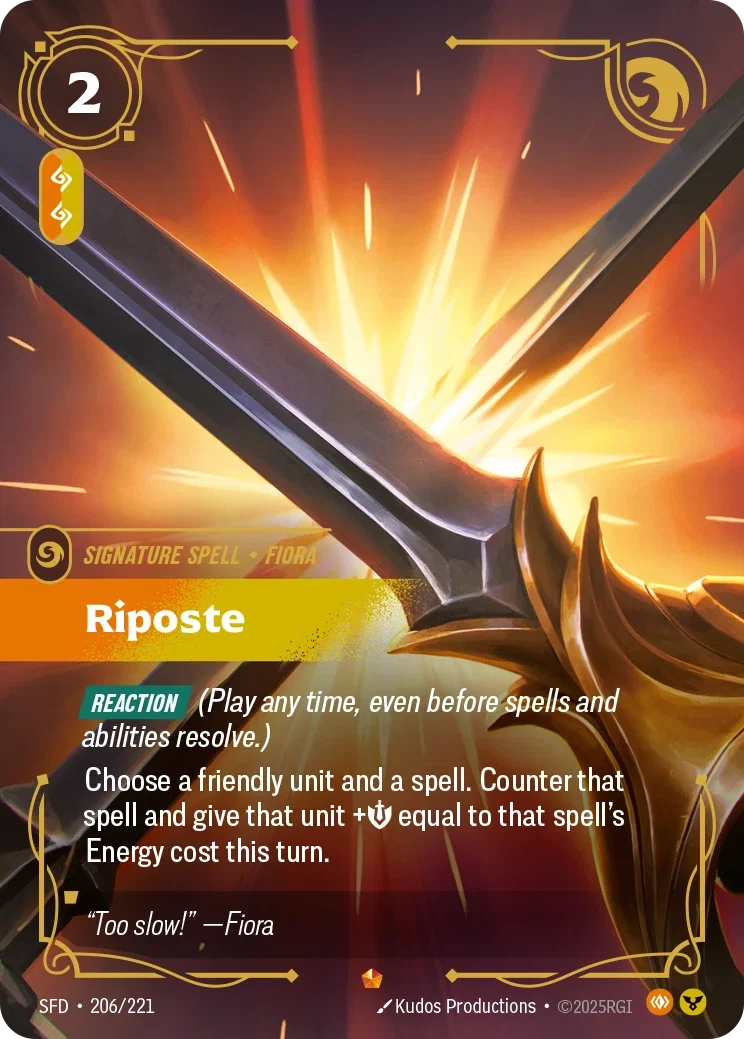 (206/221) Riftbound TCG Spiritforged Single: Riposte Holo Epic