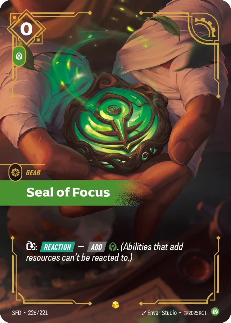 (226/221) Riftbound TCG Spiritforged Single: Seal of Focus Holo Showcase