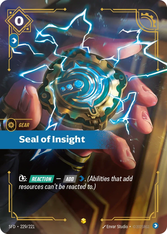(229/221) Riftbound TCG Spiritforged Single: Seal of Insight Holo Showcase