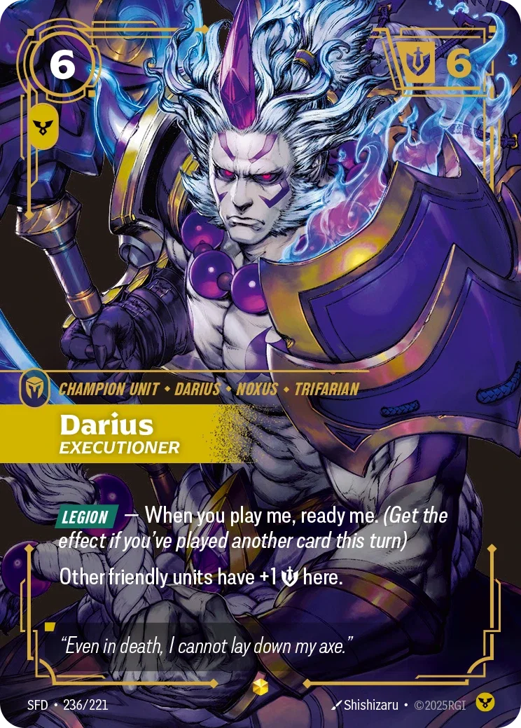 (236/221) Riftbound TCG Spiritforged Single: Darius, Executioner (V.1 - Showcase) Holo Showcase