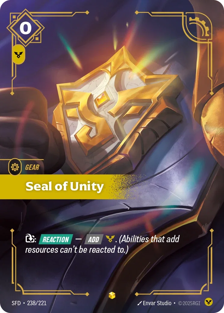 (238/221) Riftbound TCG Spiritforged Single: Seal of Unity Holo Showcase