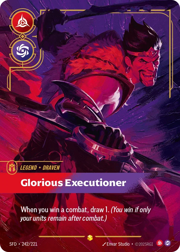 (242/221) Riftbound TCG Spiritforged Single: Draven, Glorious Executioner (V.2 - Showcase) Holo Showcase