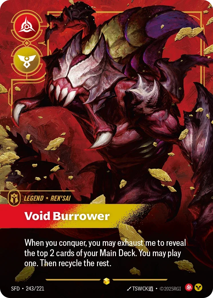 (243/221) Riftbound TCG Spiritforged Single: Rek'Sai, Void Burrower (V.2 - Showcase) Holo Showcase