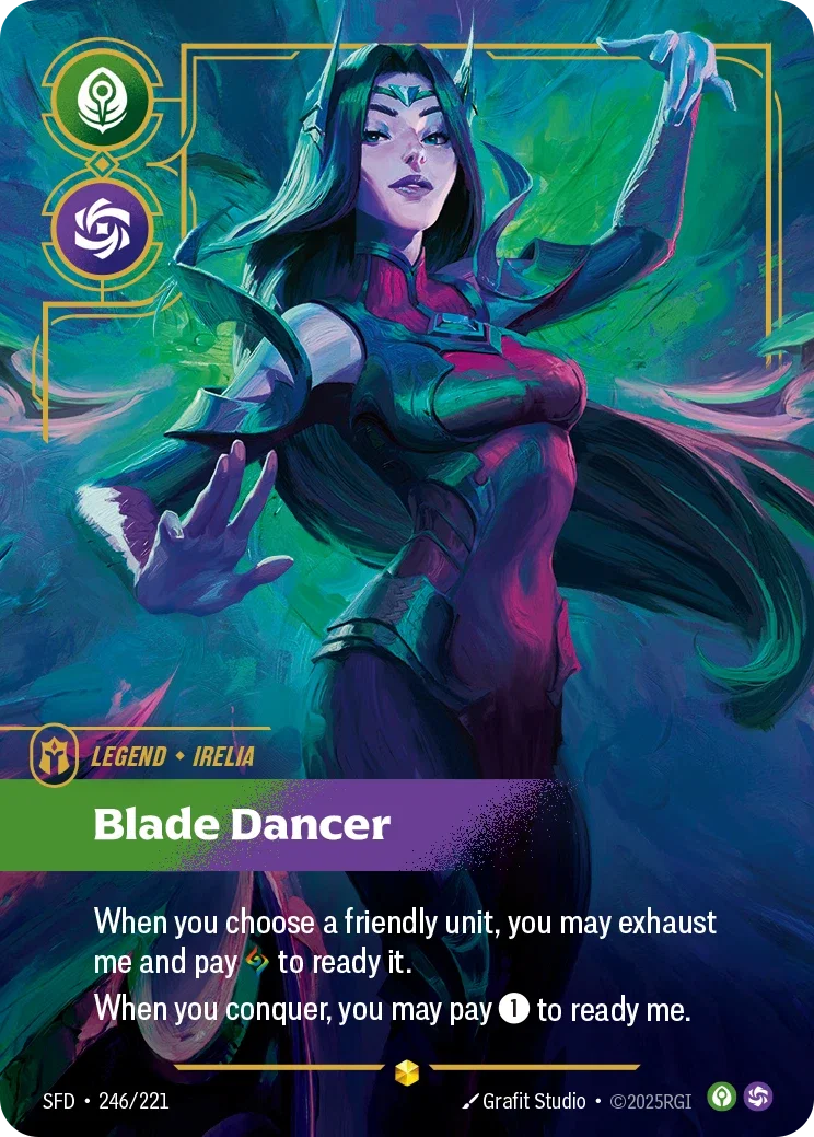 (246/221) Riftbound TCG Spiritforged Single: Irelia, Blade Dancer (V.2 - Showcase) Holo Showcase